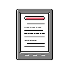 ebook digital device color icon vector illustration