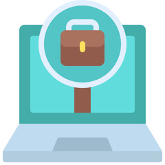 Laptop Job Search Icon