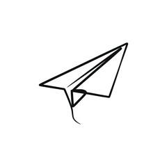 Continuous one line art drawing of paper plane