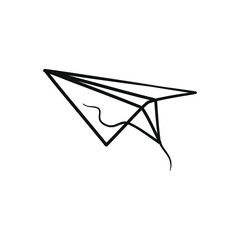 Continuous one line art drawing of paper plane