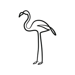 Obraz premium Flamingo continuous one line art drawing