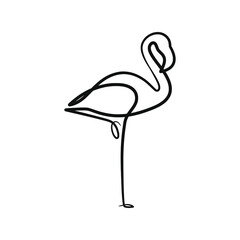 Flamingo continuous one line art drawing