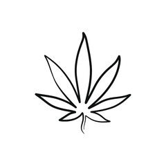 Cannabis continuous one line art design