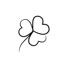 Shamrock leaf continuous one line art design