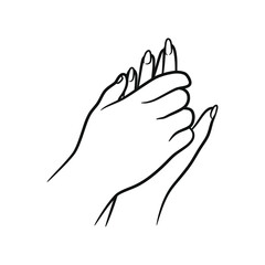 Hands couple line art illustration