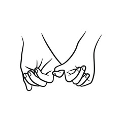 Hands couple line art illustration