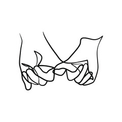 Continuous one line art drawing hands couple