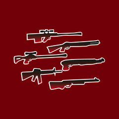 gun logo vector set
