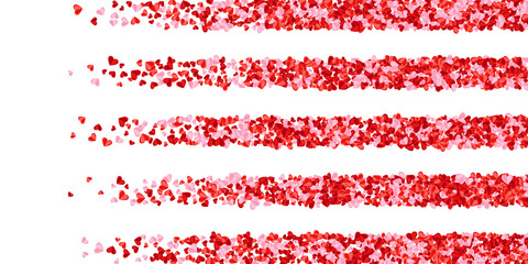 Papercut red heart symbols explosion vector background. Holiday celebration decor. Poster