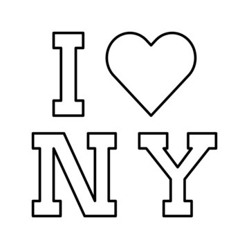 I Love New York Line Icon Vector Illustration