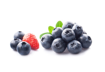 Sweet blueberries with wild strawberry