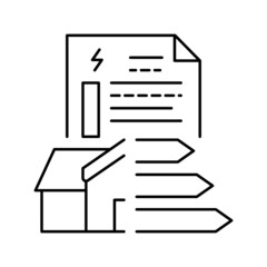 energy performance certificate line icon vector illustration