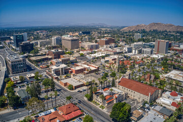 Fototapeta na wymiar Aerial View of the Los Angeles Suburb of Riverside, California