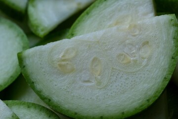 macro of fresh green Zucchini slice