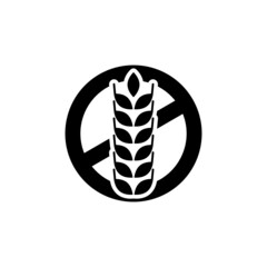 Gluten free food allergy product icon isolated on white background