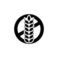 Gluten free food allergy product icon isolated on white background