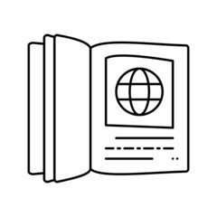 textbook literature line icon vector illustration