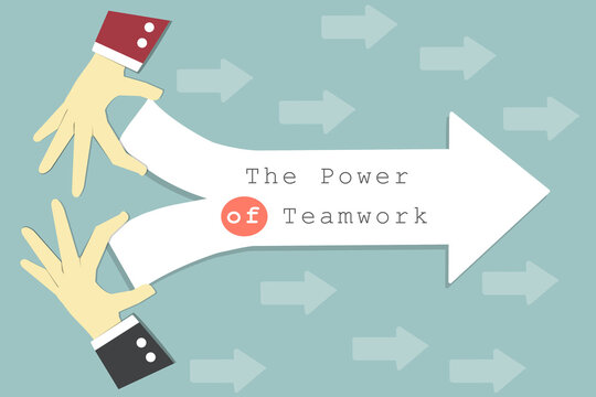 Business teamwork brainstorming success concept, Cooperation of businessman is power of teamwork, illustration.