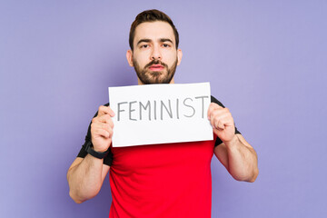 Male activist being an ally to the women's movement