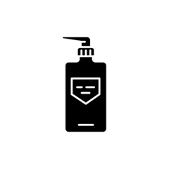 Bottle balm or conditioner color line icon. Pictogram for web page