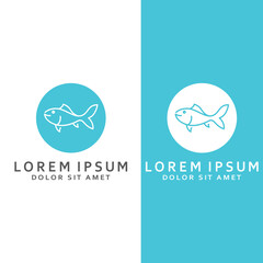 Fish logo, fishinghook, fish oil and seafood restaurant icon. With vector icon concept design illustration template