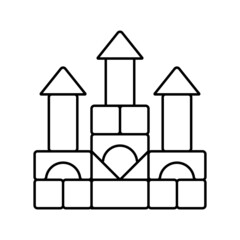 building blocks line icon vector illustration