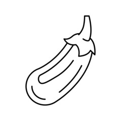 eggplant vegetable line icon vector illustration