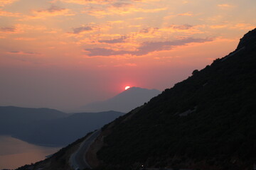 sunset in the mountains