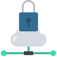 Obraz premium Locked Cloud Network Icon