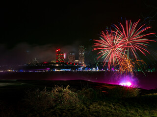 fireworks over the city