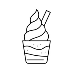 yogurt ice cream line icon vector illustration