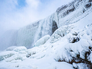 frozen snow waterfall