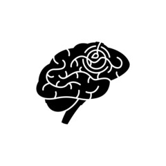 Stroke brain color line icon. Human diseases.