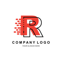 logo letter R company brand design, vector font illustration