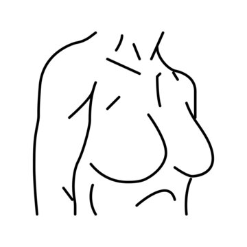 breast body line icon vector illustration