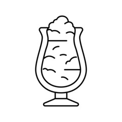 sundae ice cream line icon vector illustration