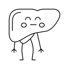 liver health line icon vector illustration