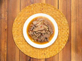 Sichuan-style home cooking - fried pork liver with onions