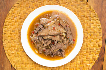 Sichuan-style home cooking - fried pork liver with onions