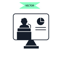 seminar icons  symbol vector elements for infographic web