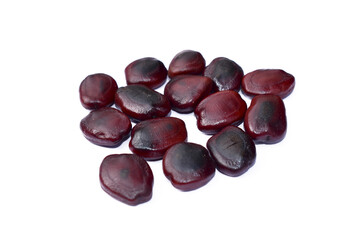 Dried tamarind seed isolated on white background