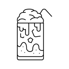 ice chocolate line icon vector illustration