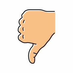 thumb down color icon vector illustration