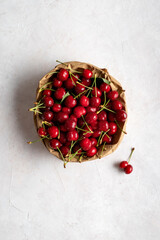 Cherries on the table.