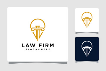 Law Firm Pillar Map Pin Logo Template Design Inspiration