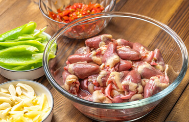 Special Chinese Food Stir-fried Spicy Chicken Heart