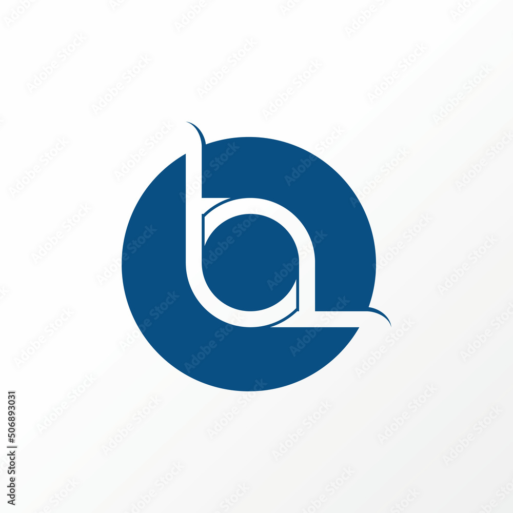 Poster letter or word bp or pb cutting font on circle block and flip corner image graphic icon logo design 