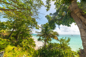 La datcha shore on a sunny day in Guadeloupe