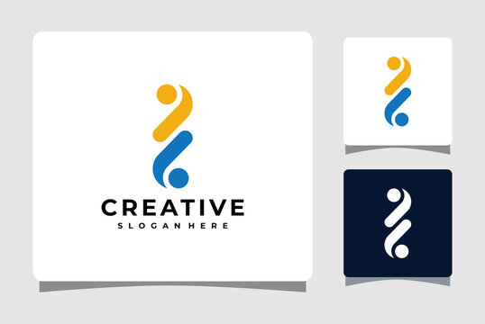 Abstract People Logo Template With Business Card Design Inspiration