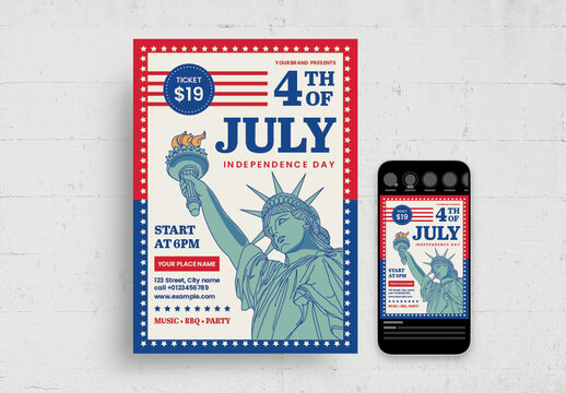 Patriotic 4th July American Flyer Poster Layout